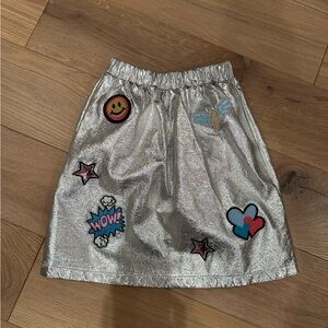 Lola + The Boys Silver Patch Skirt